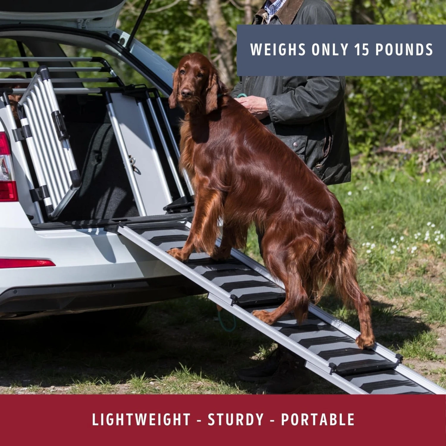 TRIXIE 69-in Heavy Duty Telescoping Dog Ramp, Silver/Black - Image 4