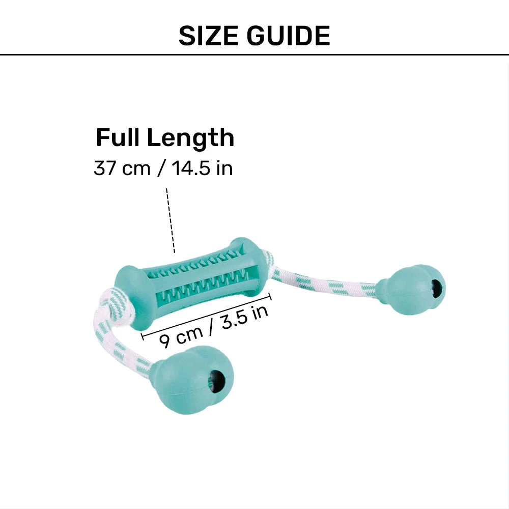 Trixie Denta Fun Stick With Rope Chew Toy For Dogs - Mint Green - Image 4