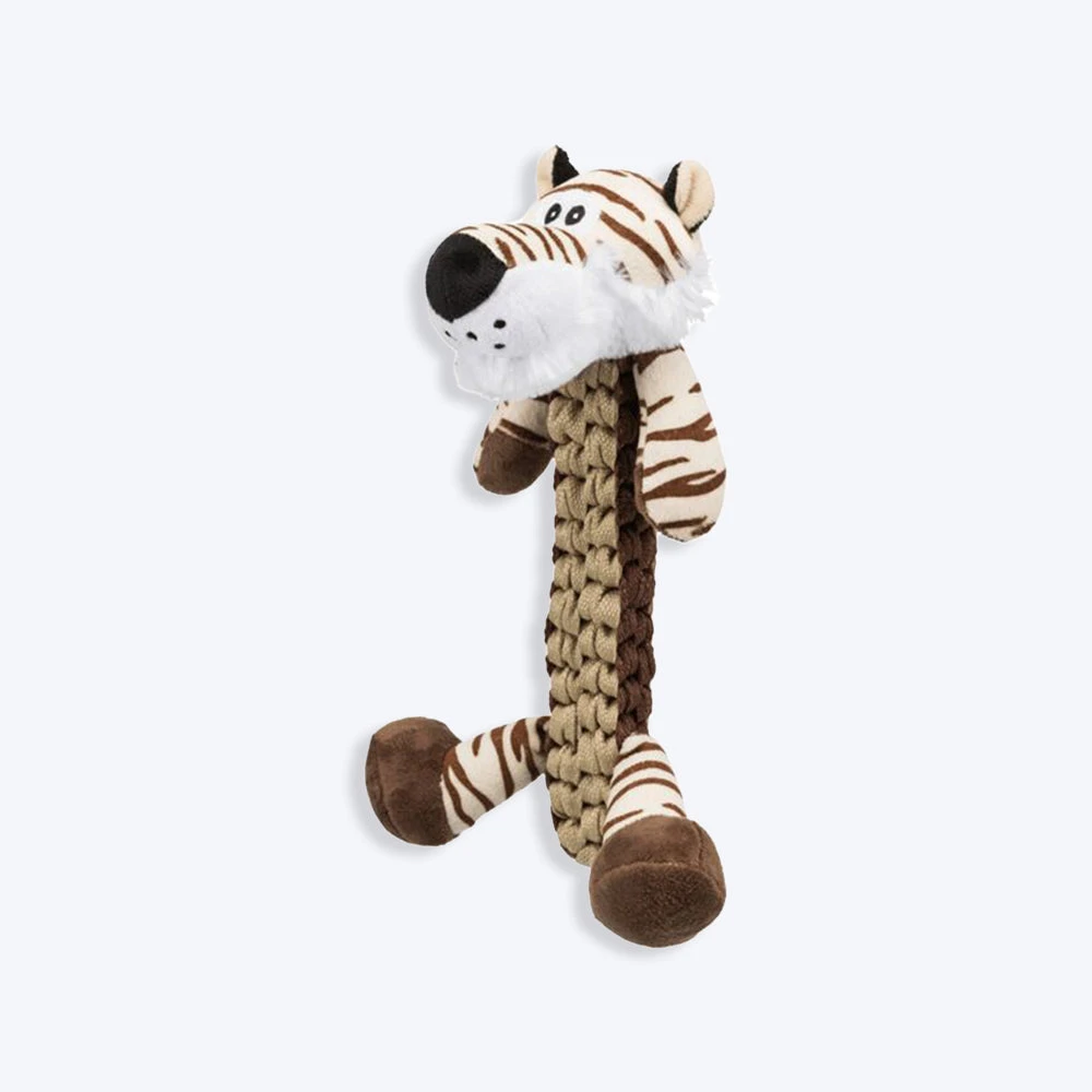 Trixie Tiger Robust & Plaited Body With Sound Plush Dog Toy - Brown - 32 Cm - Image 2