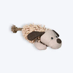 Trixie Dog With Squeaker Rope & Plush Toy For Dogs - Brown - 30 Cm