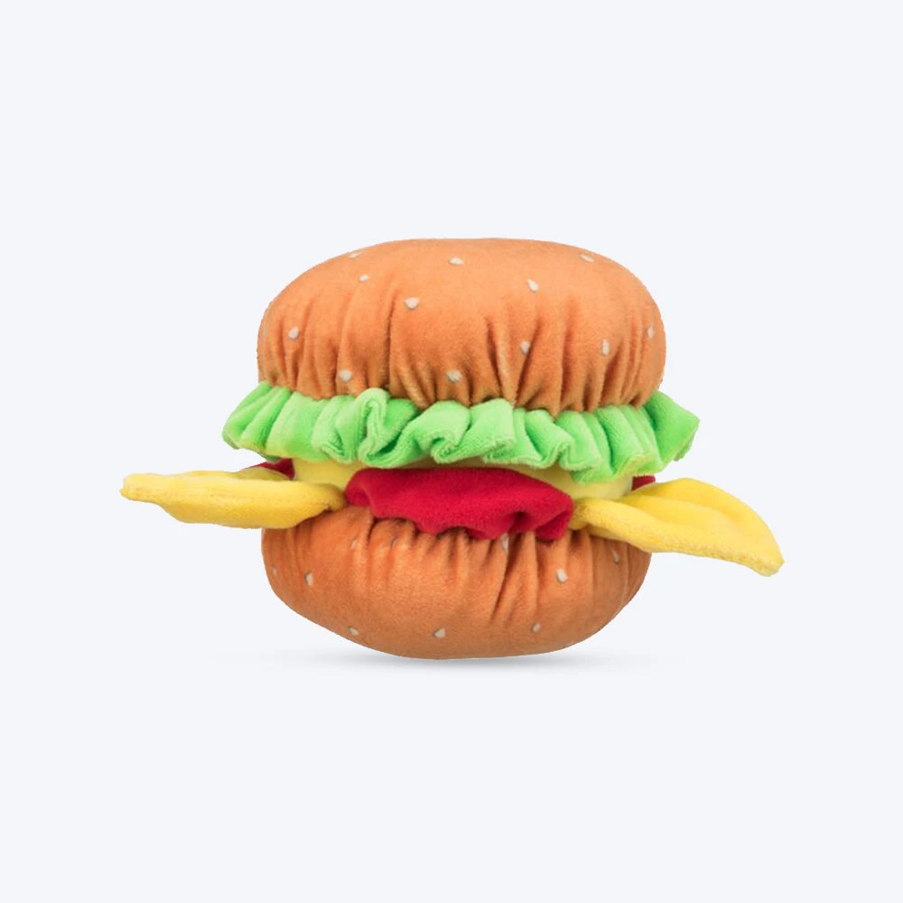 Trixie Burger With Sound Plush Dog Toy - Orange - 13 Cm