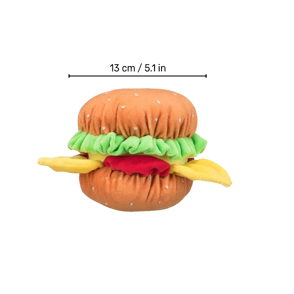 Trixie Burger With Sound Plush Dog Toy - Orange - 13 Cm - Image 2