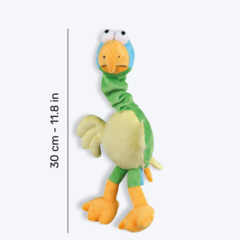 Trixie Bird With Animal Sound & Elastic Neck Plush Dog Toy - Green - 30 Cm - Image 2