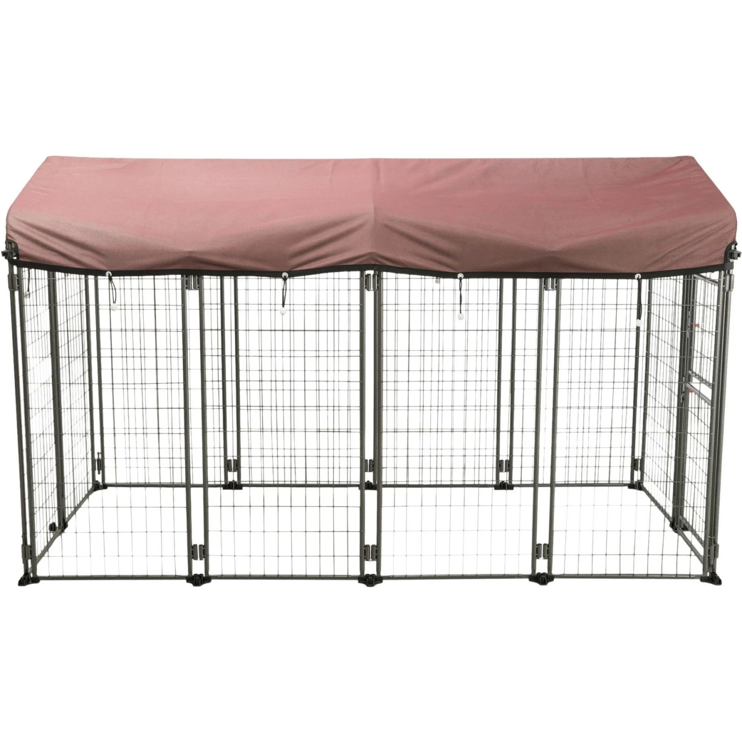TRIXIE Deluxe Outdoor Dog Kennel With Cover, XX-Large, Black/Burgundy