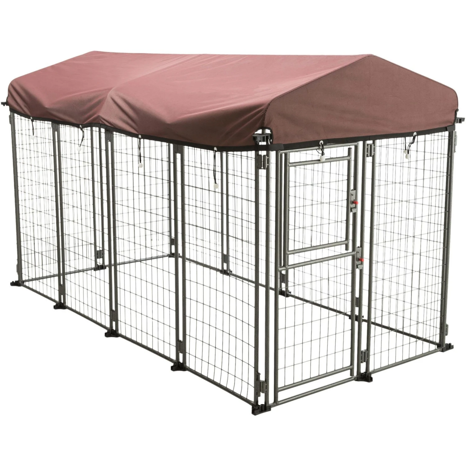 TRIXIE Deluxe Outdoor Dog Kennel With Cover, XX-Large, Black/Burgundy - Image 4