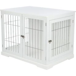 TRIXIE Wood & Wire Furniture Side Table Pet Crate, Large